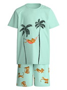 Kinder - Kurz-Pyjama aus 100% Baumwolle in Grün, Gemustert aus Serie Toddlers Animals von CALIDA