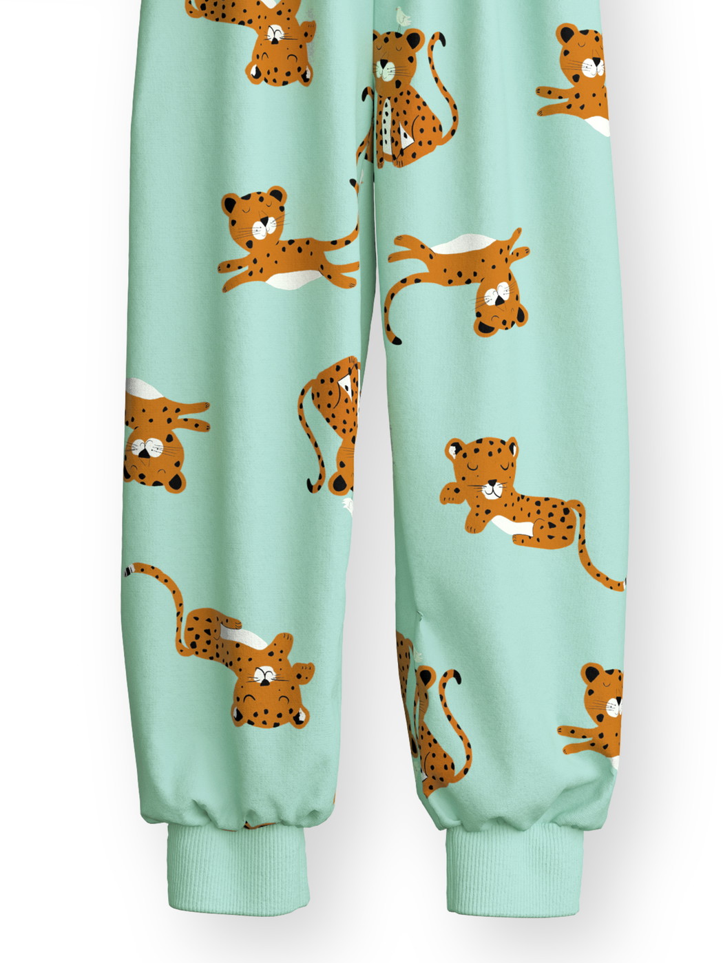 Enfant - Pyjama avec bords élastiques en 100% coton de couleur Vert, À motifs, de la série Toddlers Animals de CALIDA, Vue de face, Fond blanc