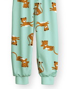Enfant - Pyjama avec bords élastiques en 100% coton de couleur Vert, À motifs, de la série Toddlers Animals de CALIDA, Vue de face, Fond blanc