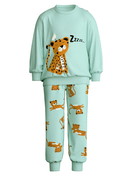 Enfant - Pyjama avec bords élastiques en 100% coton de couleur Vert, À motifs, de la série Toddlers Animals de CALIDA