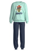 Enfant - Pyjama avec bords élastiques en 100% coton de couleur Vert, À motifs, de la série Kids Adventure de CALIDA