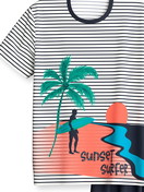 Kinder - Kurz-Pyjama aus 100% Baumwolle in Blau, Gemustert aus Serie Kids Surf von CALIDA, Vorderansicht, Weißer Hintergrund