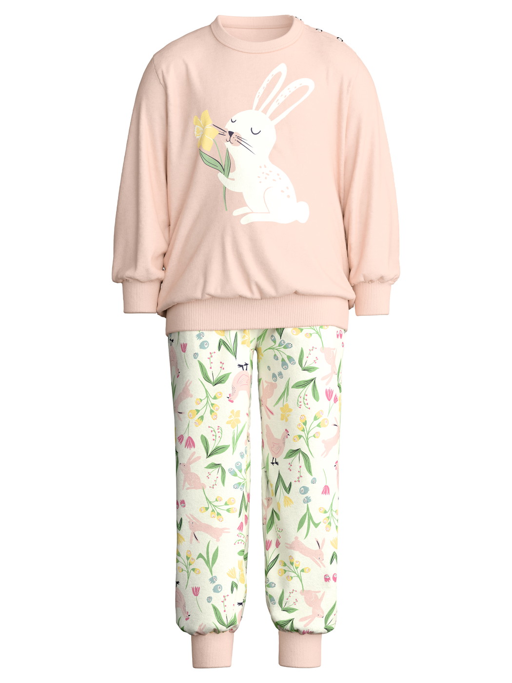 Kinder - Bündchen-Pyjama aus 100% Baumwolle in Rosa, Gemustert aus Serie Toddlers Easter von CALIDA