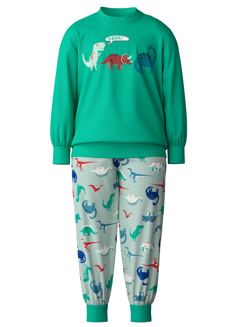 Kids - Pyjama with cuff made of 100% Cotton in Green, , from the Toddlers Dino series by CALIDA