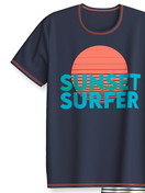 Figli - Pigiama corto in puro cotone organico in 100% cotone di colore Blu, Modello, della serie Kids Surf di CALIDA, Vista frontale, Sfondo bianco