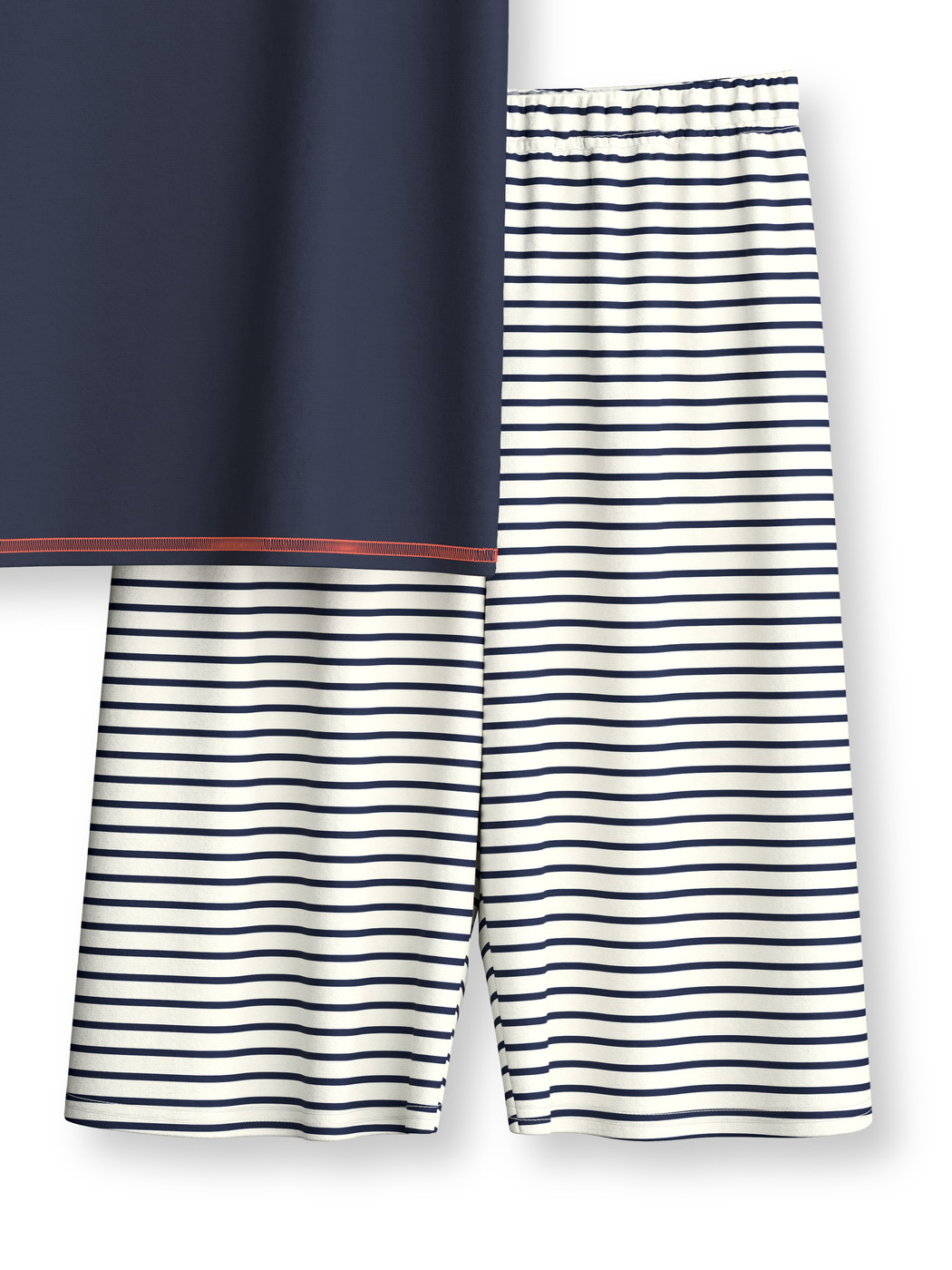 Figli - Pigiama corto in puro cotone organico in 100% cotone di colore Blu, Modello, della serie Kids Surf di CALIDA, Vista frontale, Sfondo bianco