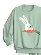 Kids - Pyjama with cuff made of 100% Cotton in Green, Patterned, from the Toddlers Easter series by CALIDA, Front view, White background