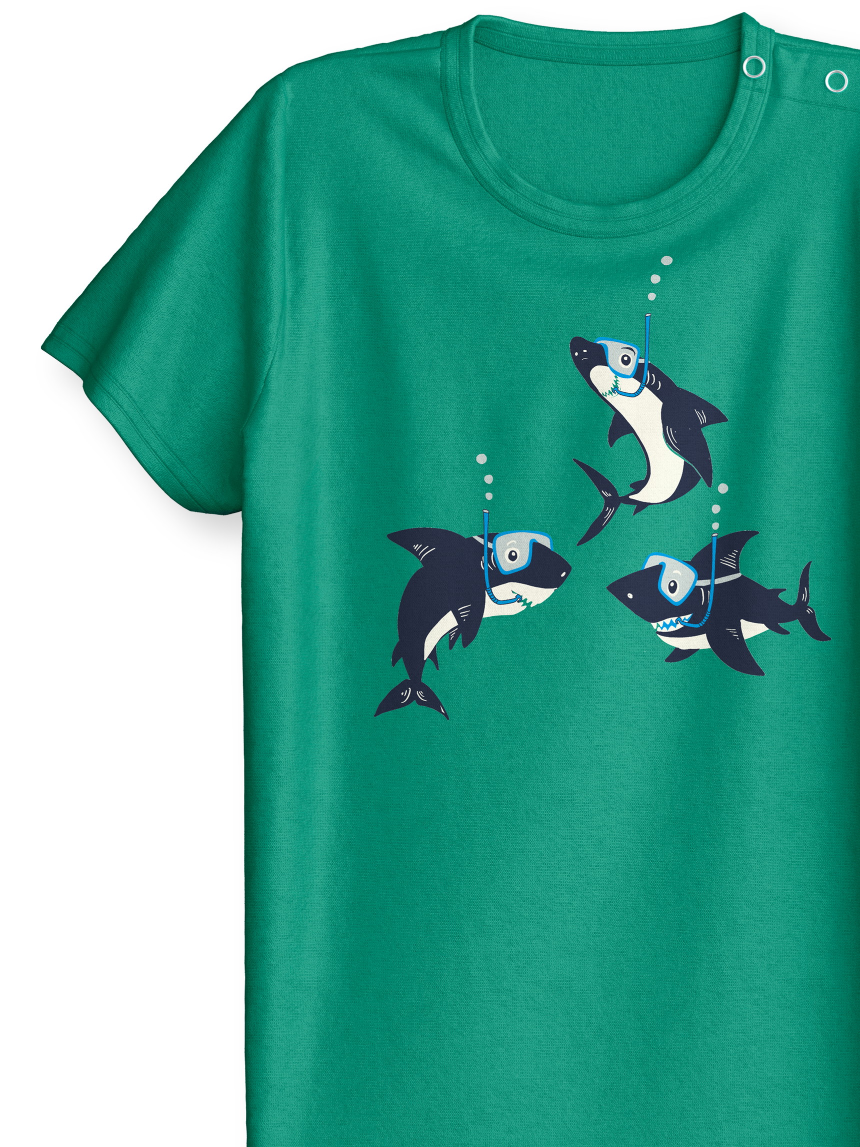 Kinder - Kurz-Pyjama aus 100% Baumwolle in Grün, Gemustert aus Serie Toddlers Ocean von CALIDA, Vorderansicht, Weißer Hintergrund