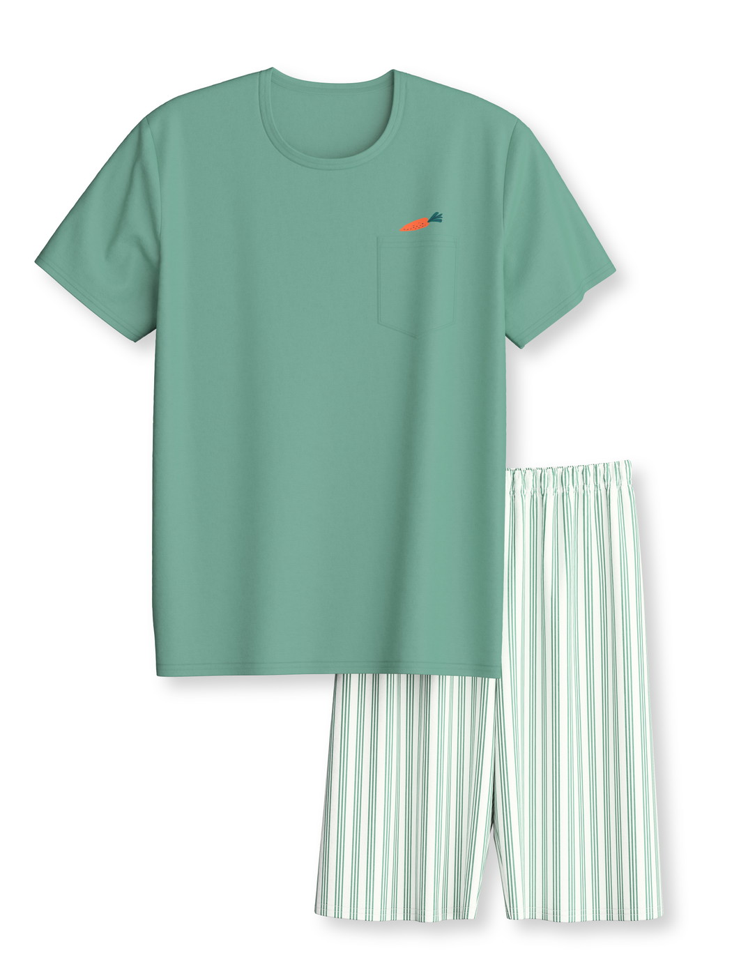 Kinder - Kurz-Pyjama aus 100% Baumwolle in Grün, Gemustert aus Serie Kids Easter von CALIDA, Vorderansicht, Weißer Hintergrund