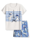 Kids - Short pyjamas in pure organic cotton made of 100% Cotton in Purple, Patterned, from the Toddlers Dog series by CALIDA, Front view, White background