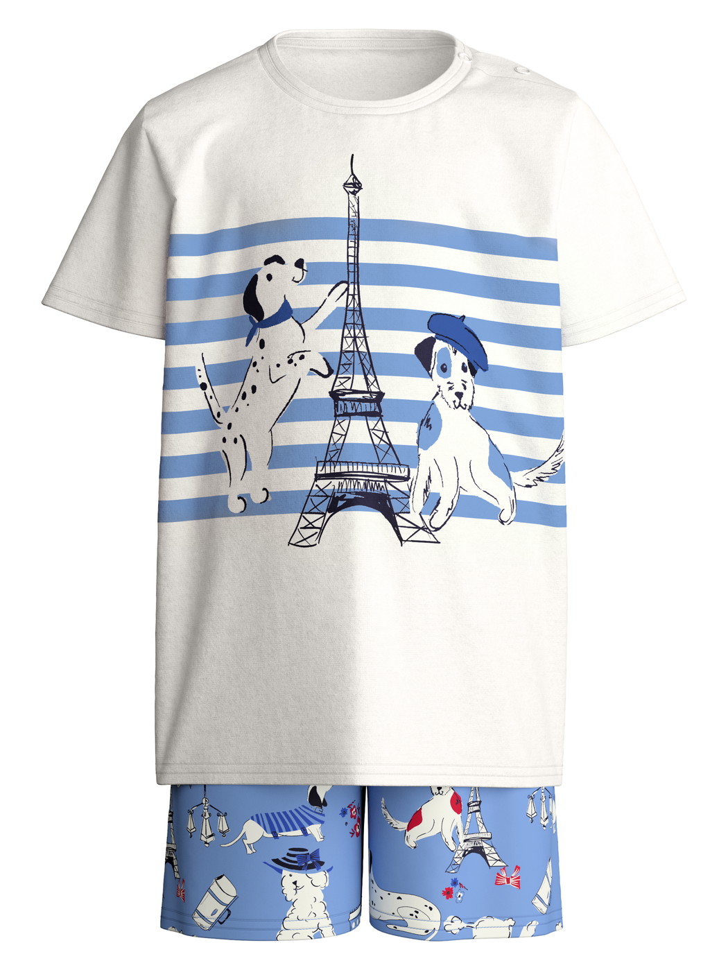 Kids - Short pyjamas in pure organic cotton made of 100% Cotton in Purple, Patterned, from the Toddlers Dog series by CALIDA