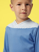 Kids model is wearing Pyjama with cuff made of 100% Cotton in Blue,  from the Toddlers Youngster series by CALIDA