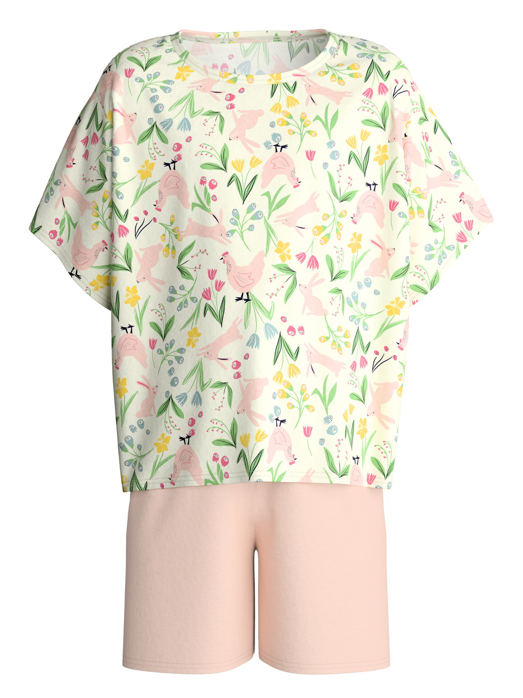 Kinder - Kurz-Pyjama aus 100% Baumwolle in Rosa, Gemustert aus Serie Kids Easter von CALIDA