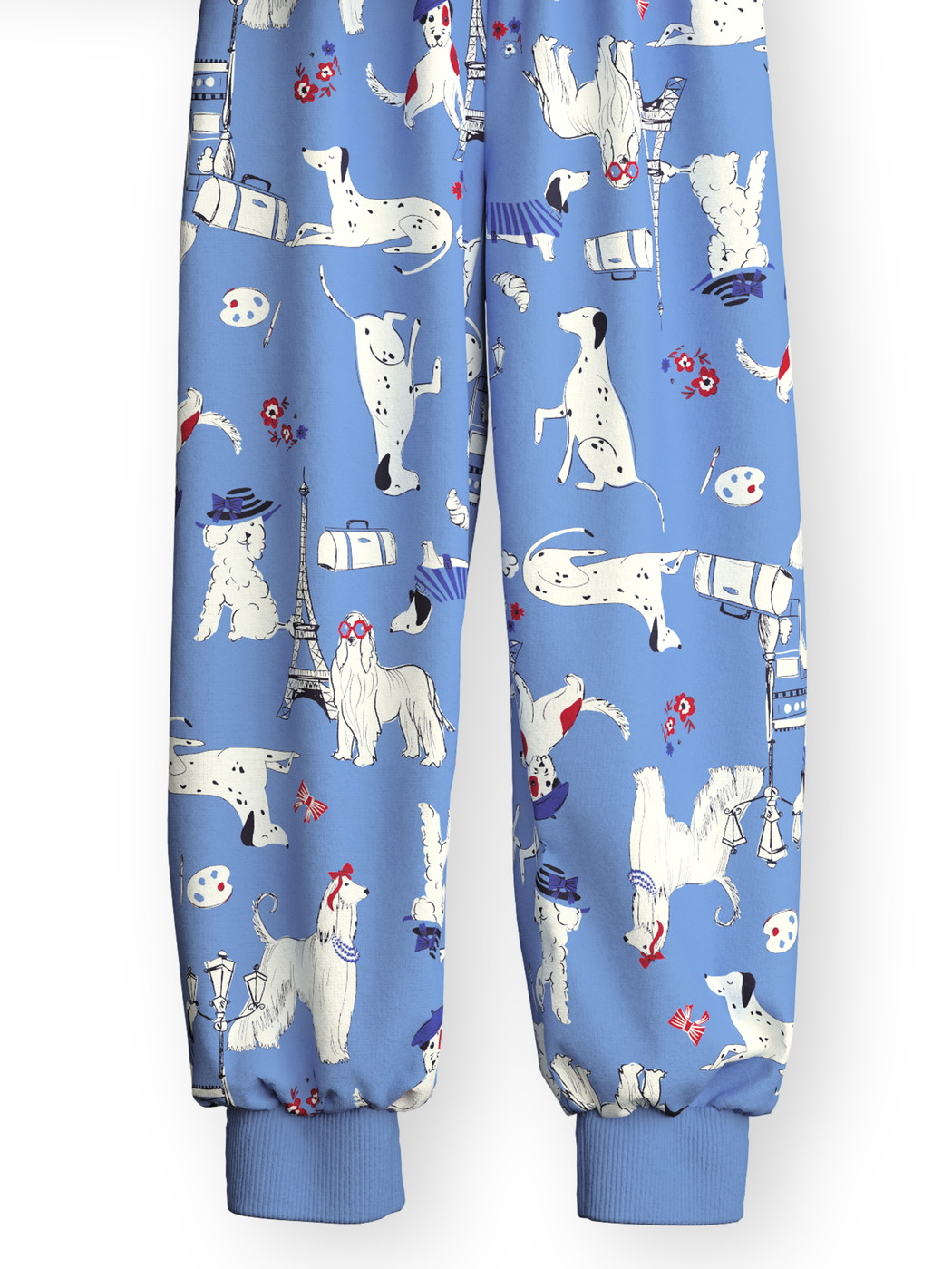 Kinder - Bündchen-Pyjama aus 100% Baumwolle in Violett, Gemustert aus Serie Toddlers Dog von CALIDA, Vorderansicht, Weißer Hintergrund