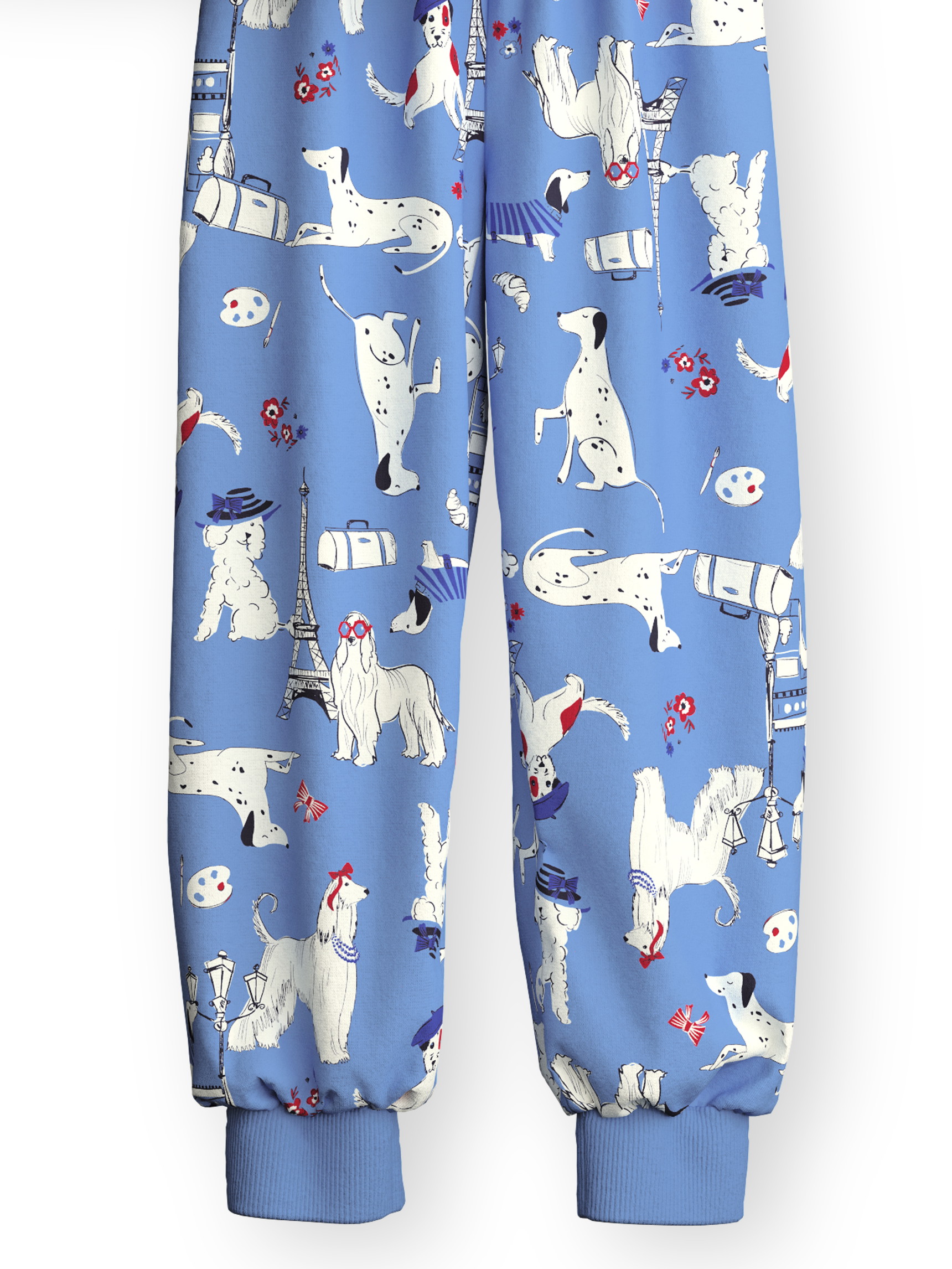 Kinder - Bündchen-Pyjama aus 100% Baumwolle in Violett, Gemustert aus Serie Toddlers Dog von CALIDA, Vorderansicht, Weißer Hintergrund