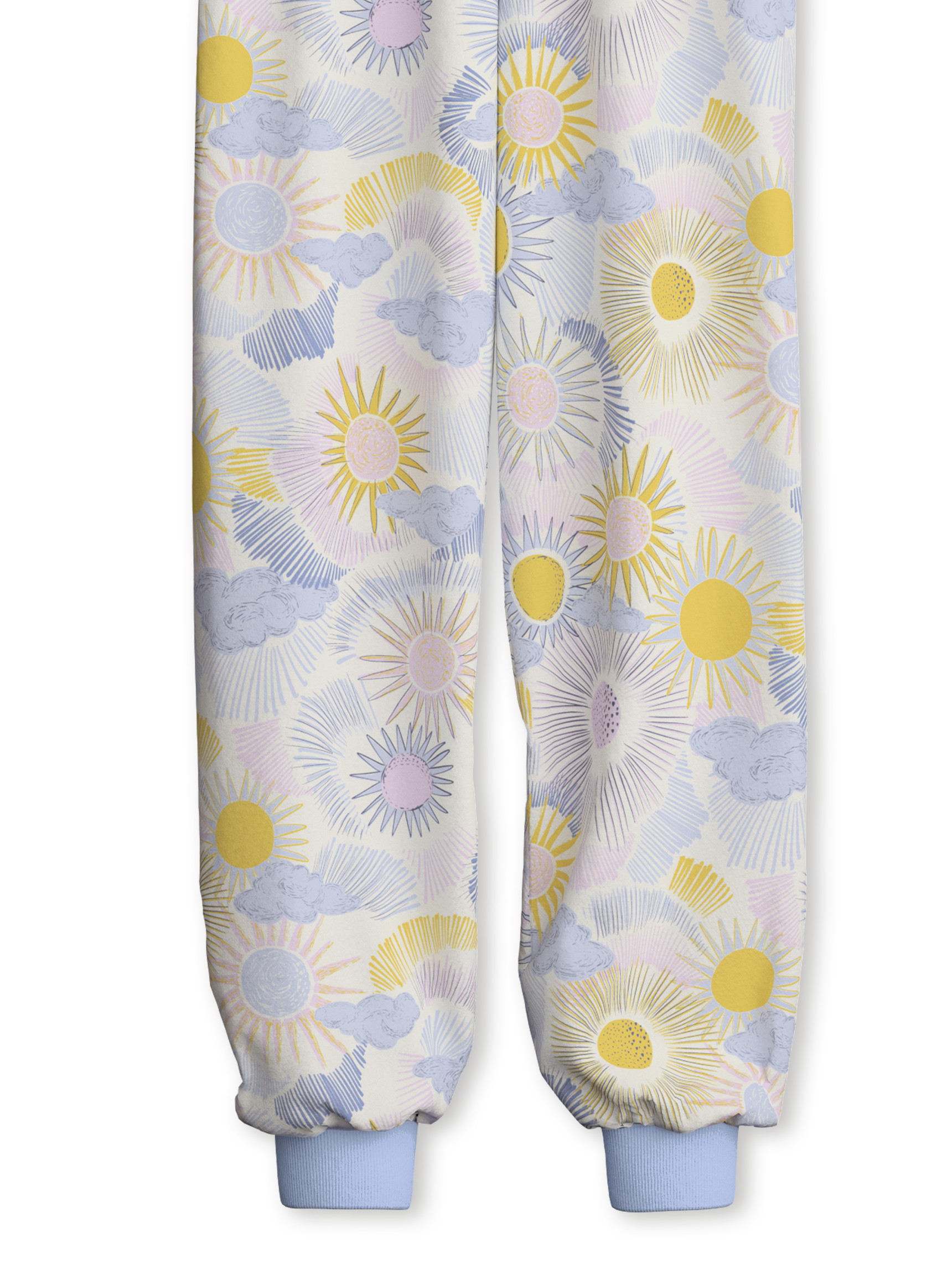 Figli - Pigiama con polsini in 100% cotone di colore Blu, Motivo, della serie EDITION 85 di CALIDA, Vista frontale, Sfondo bianco