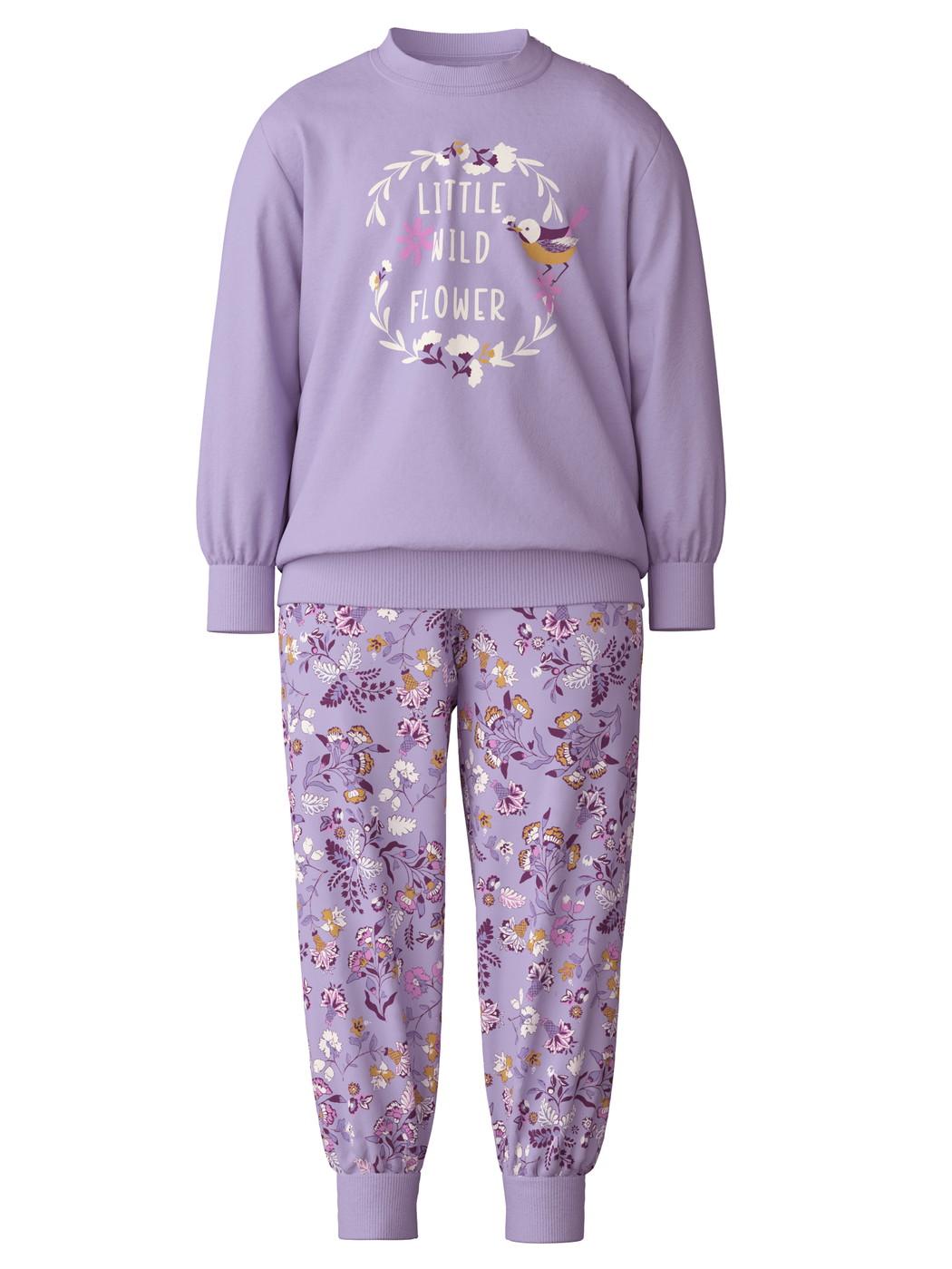 Kids - Pyjama with cuff made of 100% Cotton in Purple, , from the Toddlers Botanic series by CALIDA