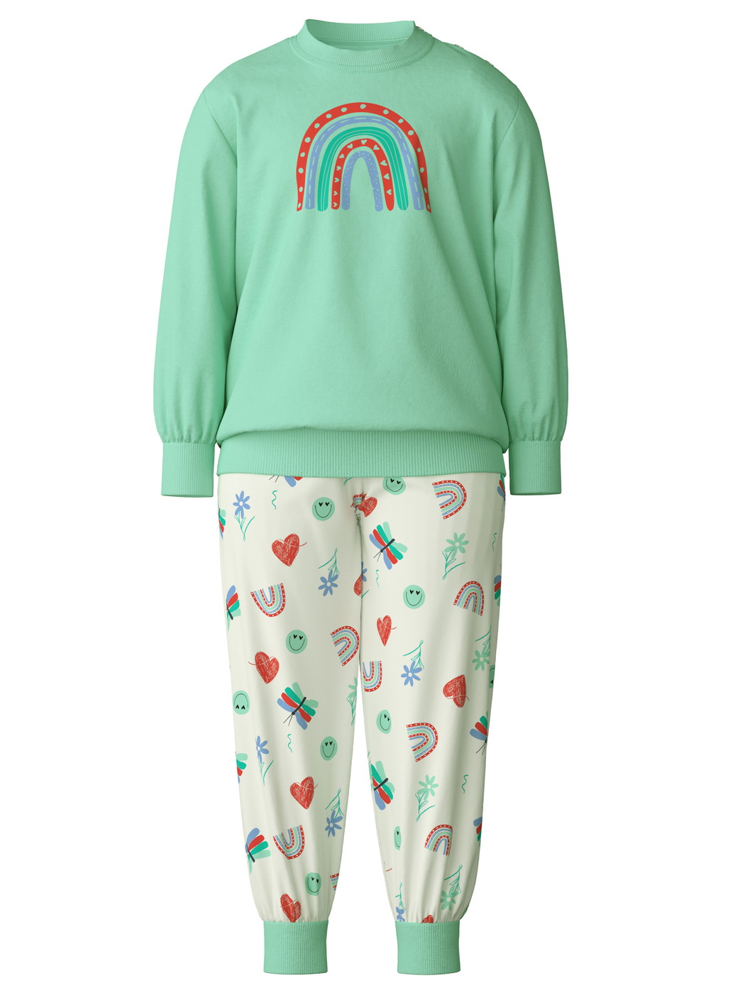 Kinder - Kinder Bündchen-Pyjama aus 100% Baumwolle in Türkis,  aus Serie Toddlers Doodle von CALIDA