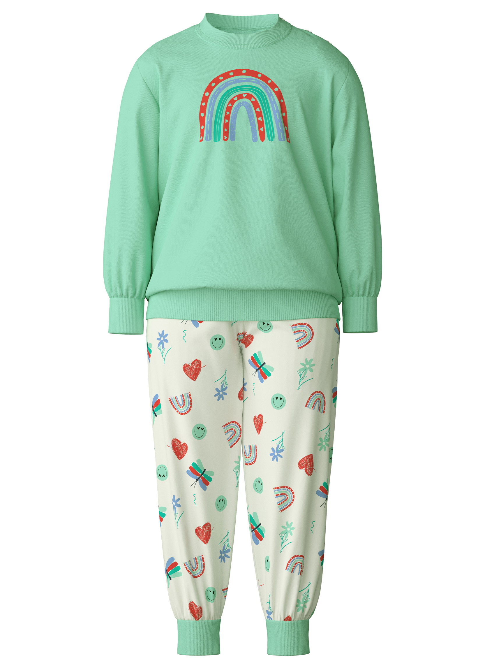 Kinder - Kinder Bündchen-Pyjama aus 100% Baumwolle in Türkis,  aus Serie Toddlers Doodle von CALIDA