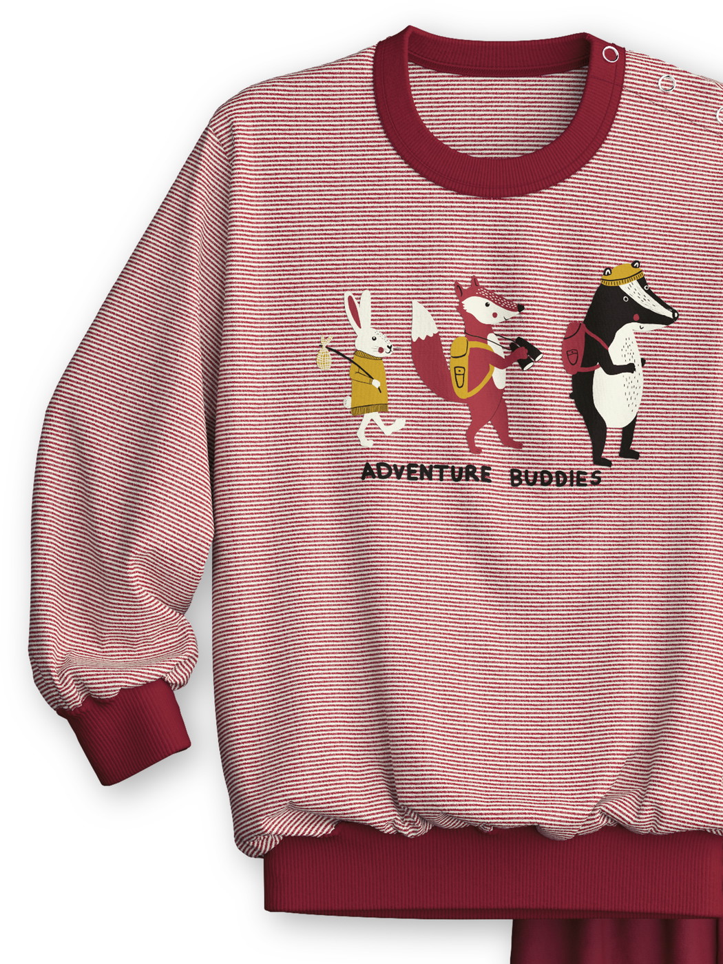 Kinder - Bündchen-Pyjama aus 100% Baumwolle in Rot, Motiv aus Serie Toddlers Outdoor von CALIDA, Vorderansicht, Weißer Hintergrund
