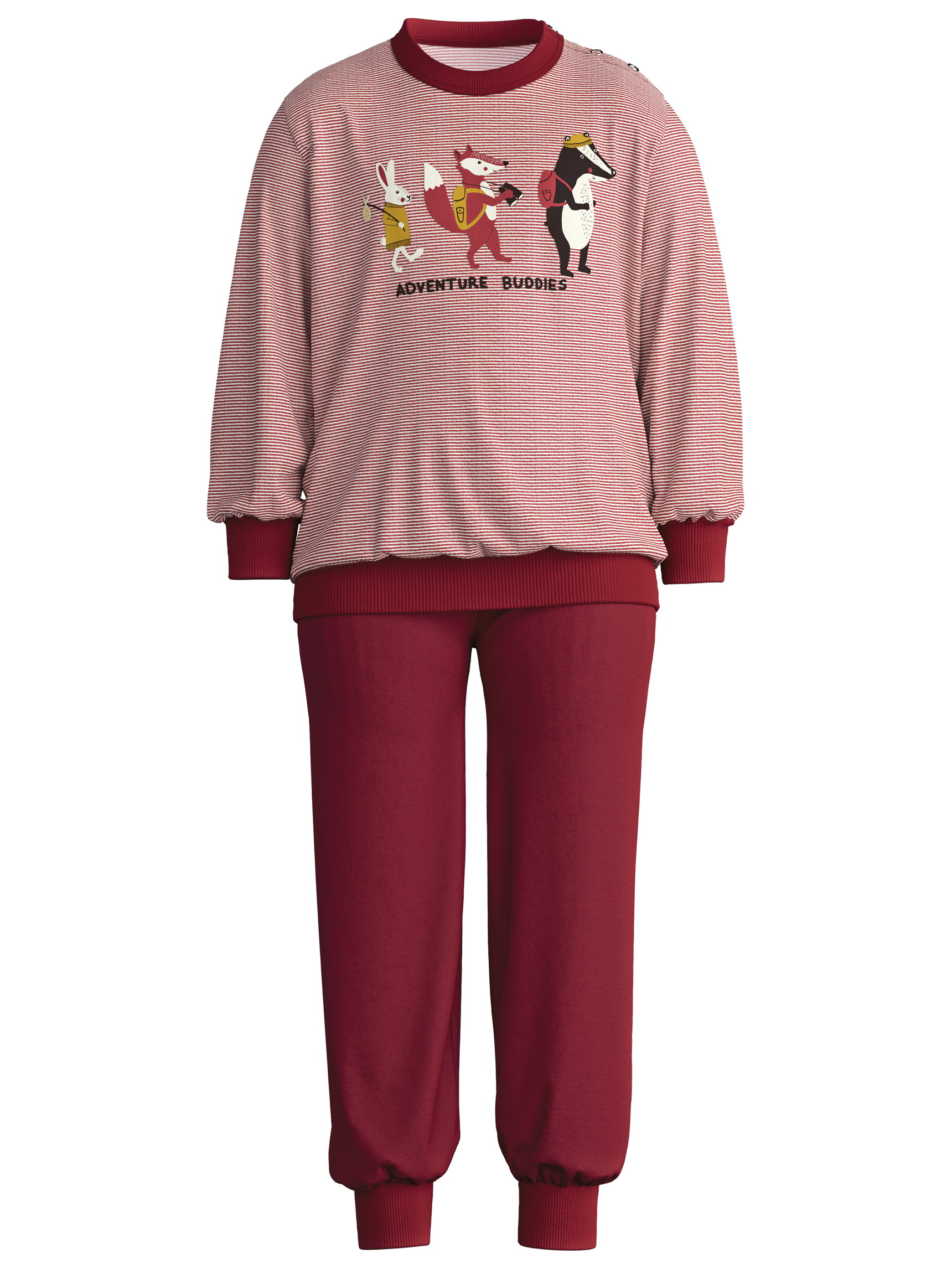 Enfant - Pyjama avec bords élastiques en 100% coton de couleur Rouge, Motif, de la série Toddlers Outdoor de CALIDA