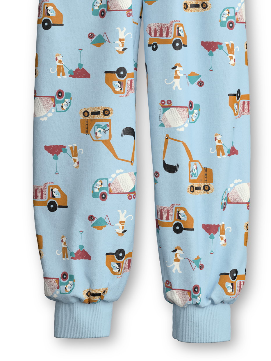 Figli - Pigiama con polsini in 100% cotone di colore Blu, Modello, della serie Toddlers Worker di CALIDA, Vista frontale, Sfondo bianco