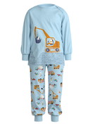 Kinder - Bündchen-Pyjama aus 100% Baumwolle in Blau, Gemustert aus Serie Toddlers Worker von CALIDA