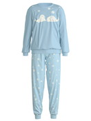 Kinder - Bündchen-Pyjama aus 100% Baumwolle in Blau, Motiv aus Serie Kids Snowflakes von CALIDA