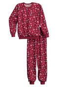 Kinder - Bündchen-Pyjama aus 100% Baumwolle in Rot, Gemustert aus Serie Family & Friends von CALIDA, Vorderansicht, Weißer Hintergrund