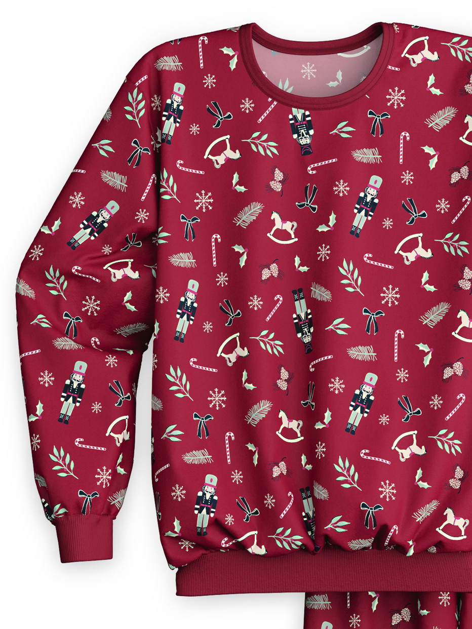 Kinder - Bündchen-Pyjama aus 100% Baumwolle in Rot, Gemustert aus Serie Family & Friends von CALIDA, Vorderansicht, Weißer Hintergrund