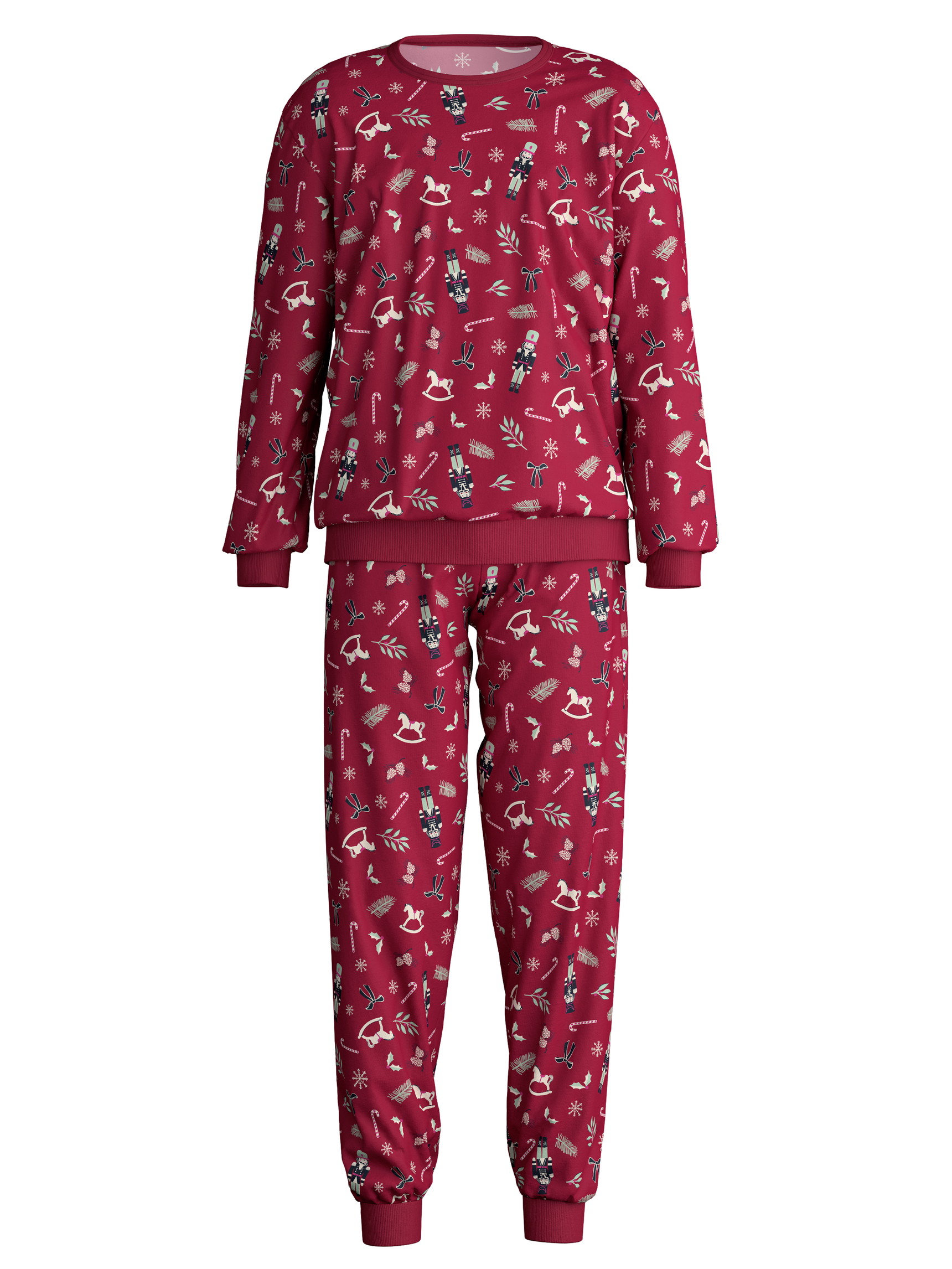 Kinder - Bündchen-Pyjama aus 100% Baumwolle in Rot, Gemustert aus Serie Family & Friends von CALIDA