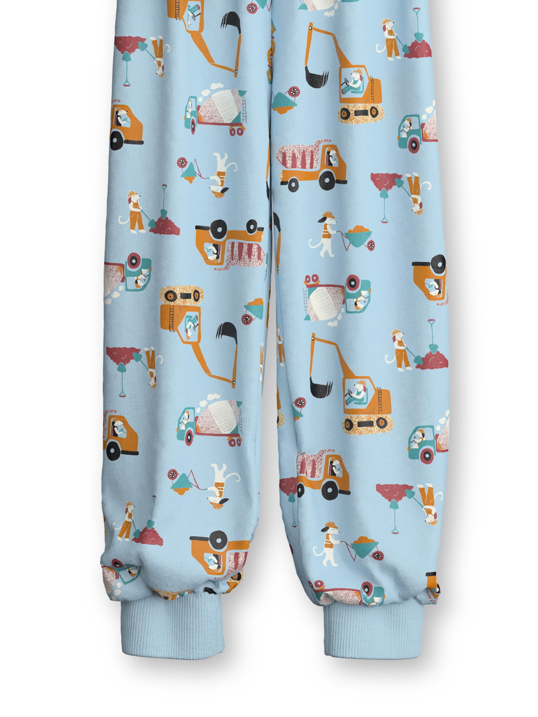 Kinder - Bündchen-Pyjama aus 100% Baumwolle in Blau, Gemustert aus Serie Toddlers Worker von CALIDA, Vorderansicht, Weißer Hintergrund