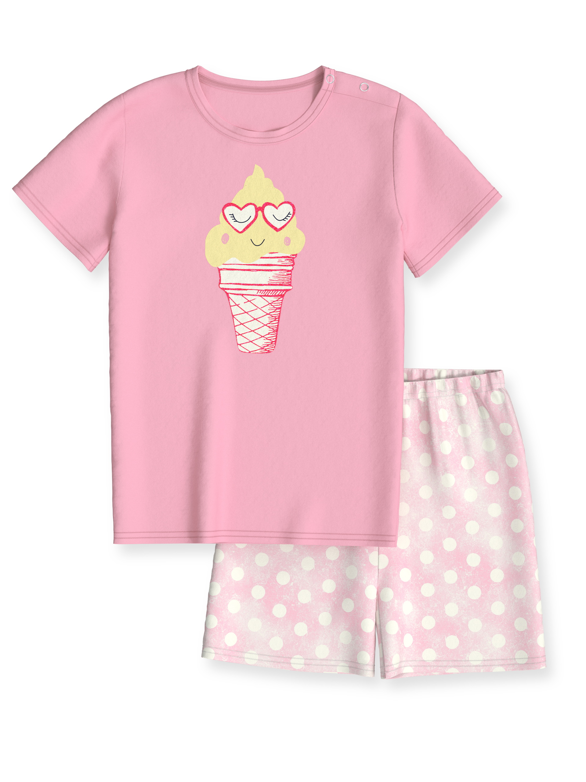 Multipack Kinder - Kurz-Pyjama aus reiner Bio-Baumwolle aus 100% Baumwolle in Rosa, Motiv aus Serie Toddlers Soft Ice von CALIDA