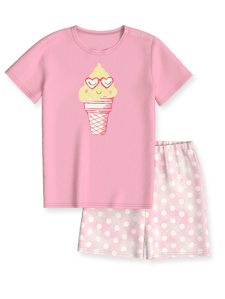 Multipack Kinder - Kurz-Pyjama aus 100% Baumwolle in Rosa, Motiv aus Serie Toddlers Soft Ice von CALIDA