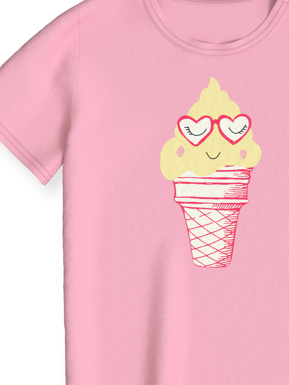 Kinder - Kurz-Pyjama aus 100% Baumwolle in Rosa, Motiv aus Serie Toddlers Soft Ice von CALIDA