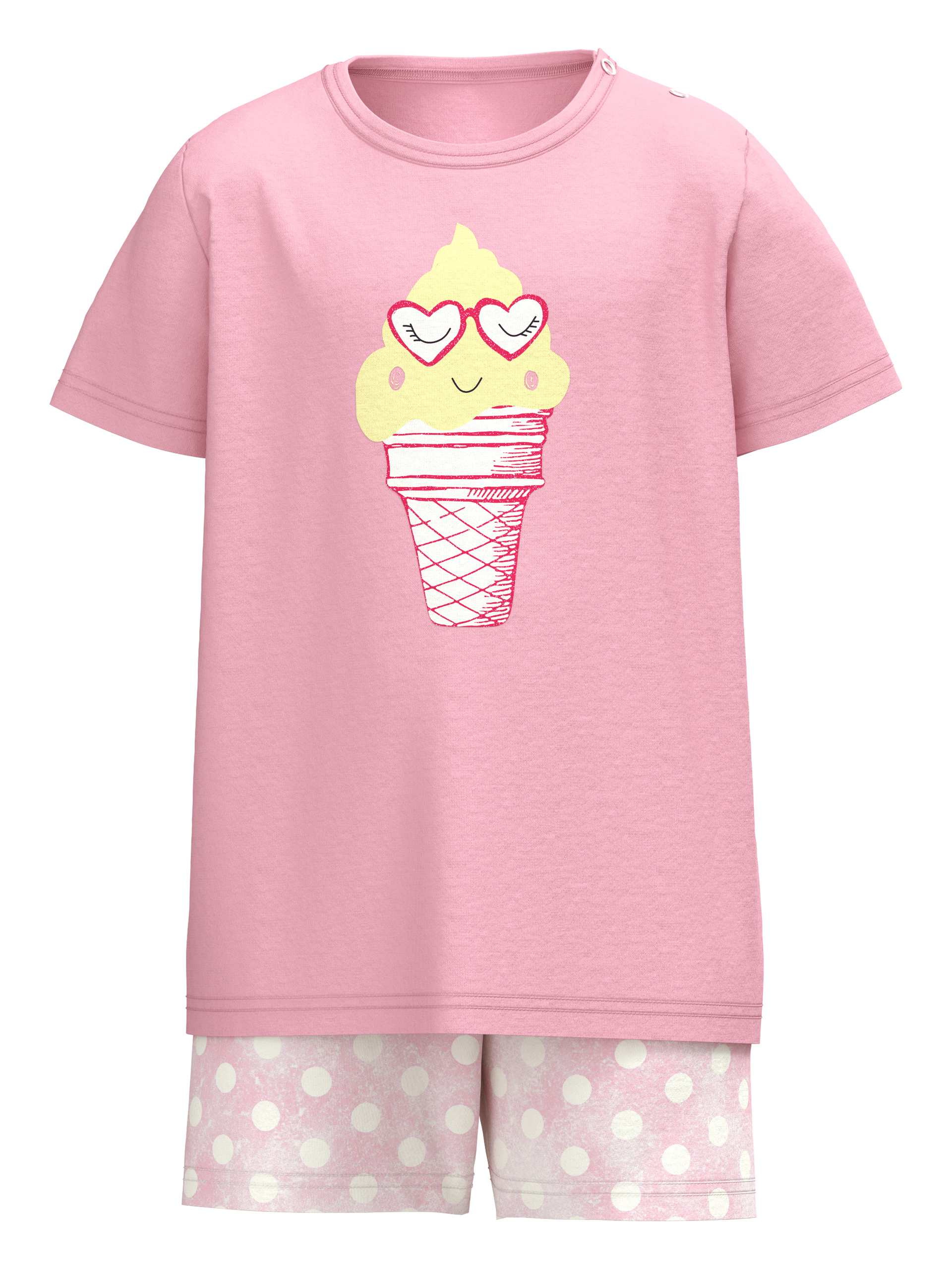Kinder - Kurz-Pyjama aus reiner Bio-Baumwolle aus 100% Baumwolle in Rosa, Motiv aus Serie Toddlers Soft Ice von CALIDA