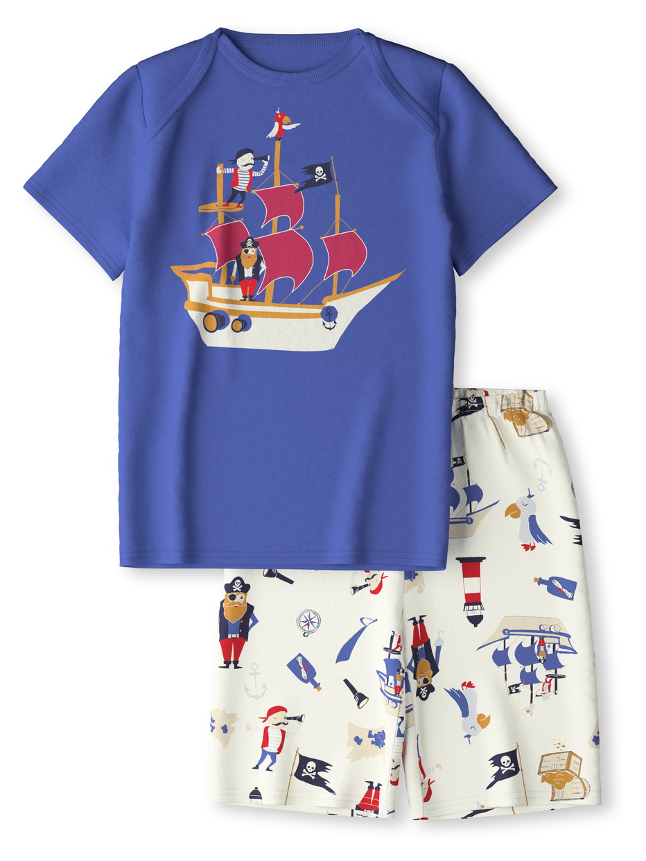 Multipack Figli - Pigiama corto in 100% cotone di colore Viola, Motivo, della serie Toddlers Pirates di CALIDA