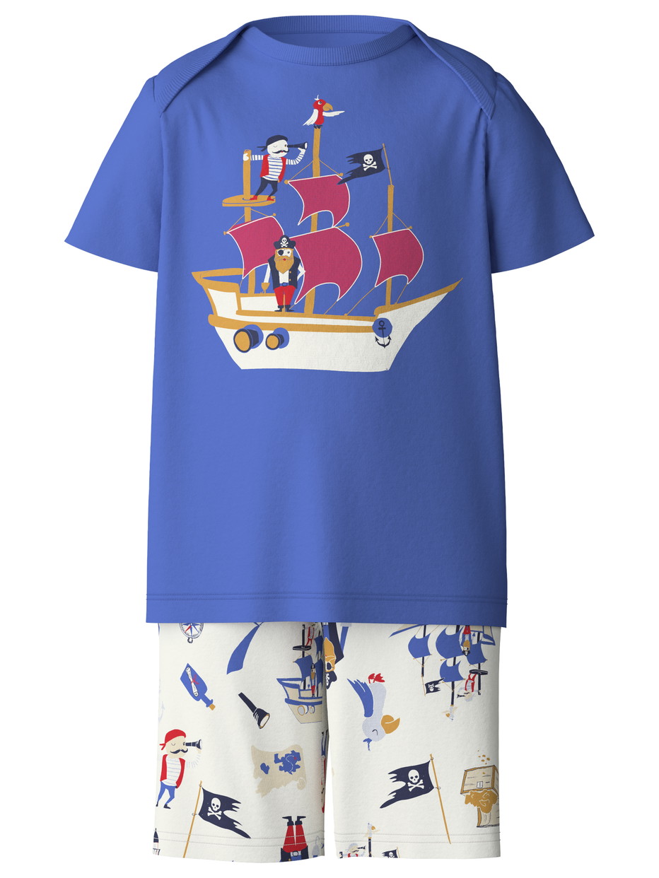 Figli - Pigiama corto in 100% cotone di colore Viola, Motivo, della serie Toddlers Pirates di CALIDA