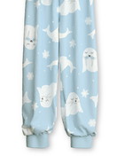 Kinder - Bündchen-Pyjama aus 100% Baumwolle in Blau, Gemustert aus Serie Toddlers Seal von CALIDA, Vorderansicht, Weißer Hintergrund