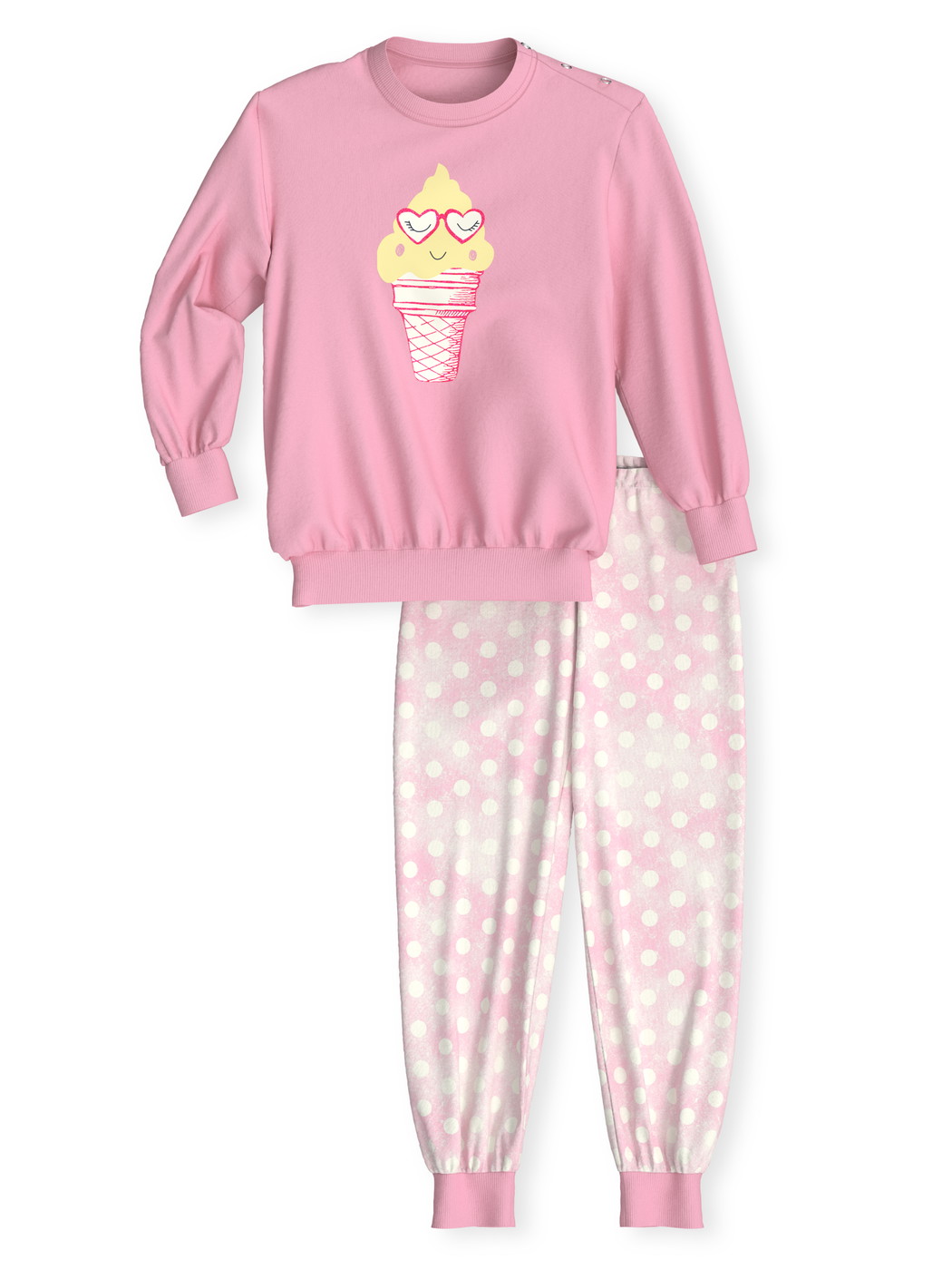Multipack Enfant - Pyjama à poignets en 100% coton de couleur Rose, Motif, de la série Toddlers Soft Ice de CALIDA