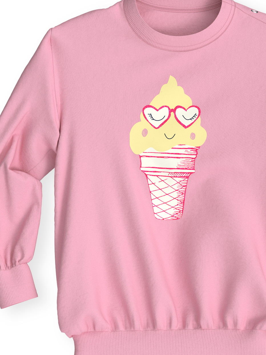 Enfant - Pyjama à poignets en 100% coton de couleur Rose, Motif, de la série Toddlers Soft Ice de CALIDA
