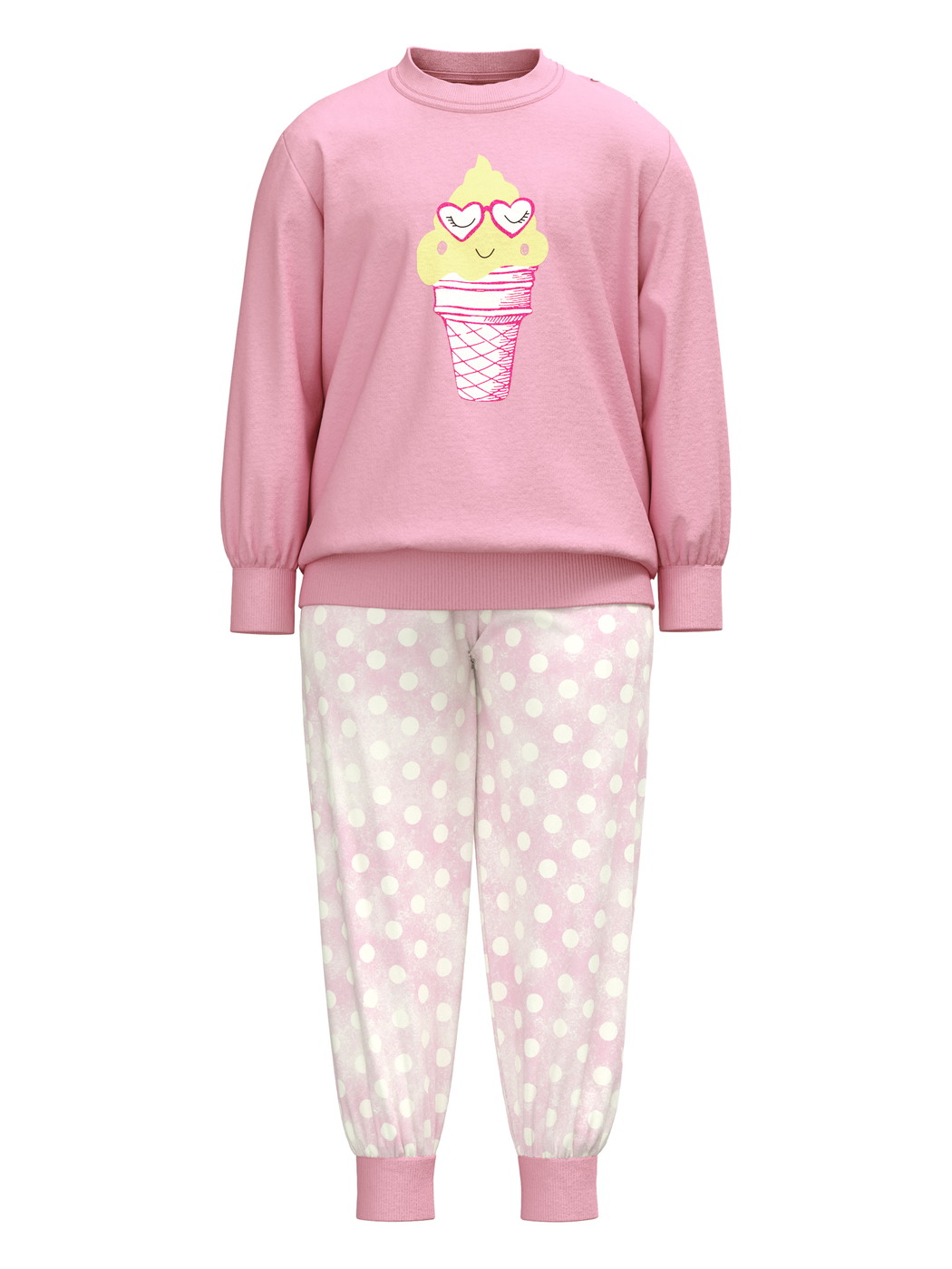 Enfant - Pyjama à poignets en 100% coton de couleur Rose, Motif, de la série Toddlers Soft Ice de CALIDA