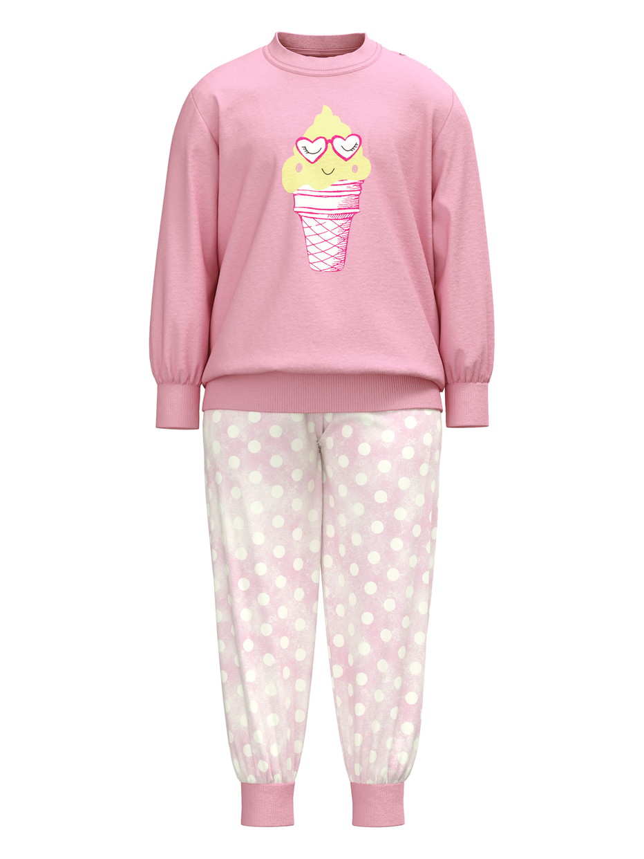 Enfant - Pyjama à poignets en 100% coton de couleur Rose, Motif, de la série Toddlers Soft Ice de CALIDA