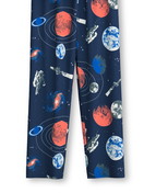 Figli - Pigiami, lunghi in 100% cotone di colore Blu, Modello, della serie Kids Space di CALIDA, Vista frontale, Sfondo bianco