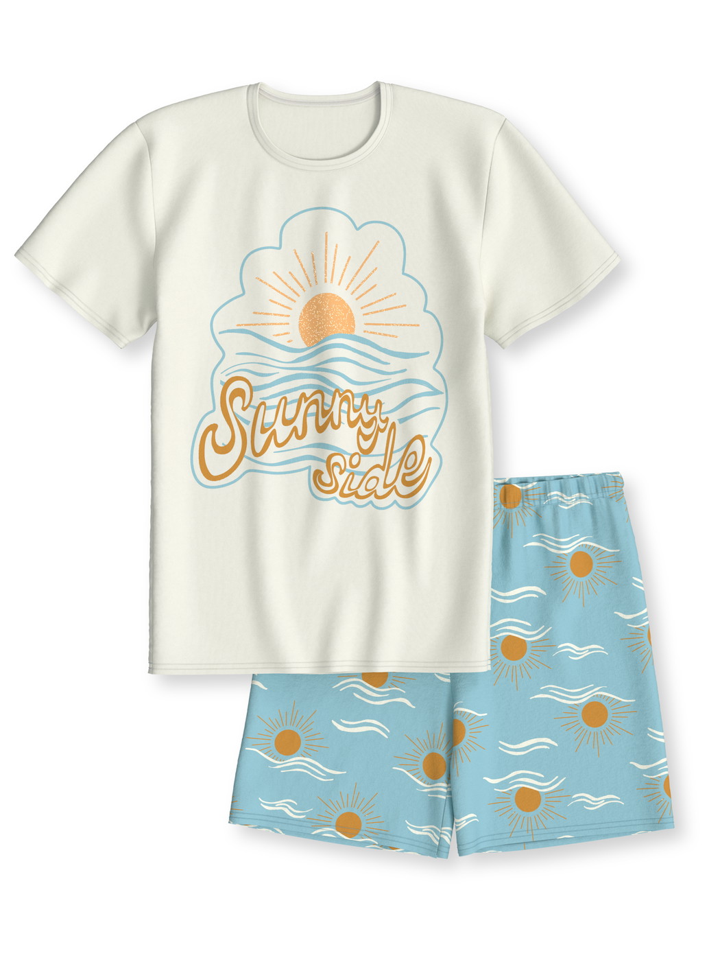 Multipack Kinder - Kurz-Pyjama aus 100% Baumwolle in Blau, Motiv aus Serie Kids Sun von CALIDA