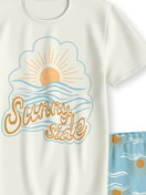 Kinder - Kurz-Pyjama aus 100% Baumwolle in Blau, Motiv aus Serie Kids Sun von CALIDA