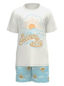 Kinder - Kurz-Pyjama aus 100% Baumwolle in Blau, Motiv aus Serie Kids Sun von CALIDA