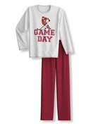 Enfant - Pyjama, longue en 100% coton de couleur Gris, , de la série Kids Sports de CALIDA, Vue de face, Fond blanc
