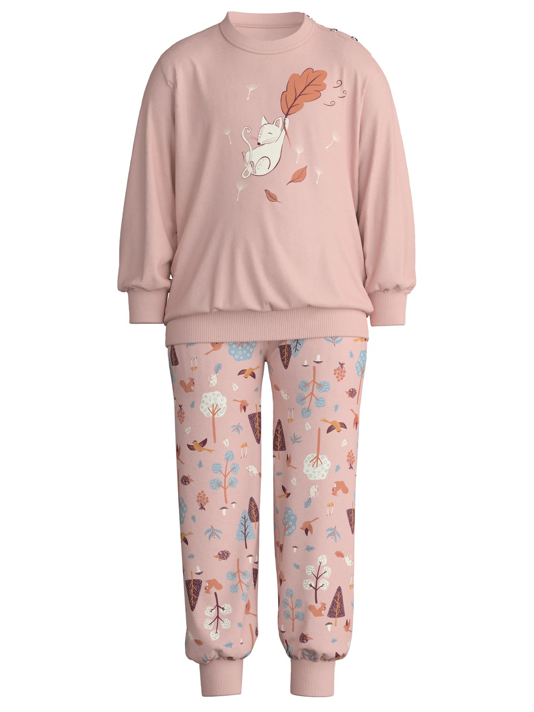Kids - Pyjama with cuff made of 100% Cotton in Pink, Patterned, from the Toddlers Forest series by CALIDA