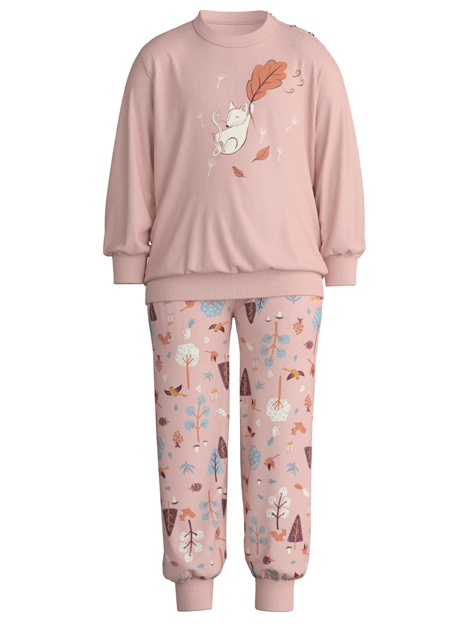 Kids - Pyjama with cuff made of 100% Cotton in Pink, Patterned, from the Toddlers Forest series by CALIDA